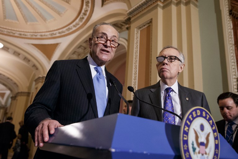 Sen. Chuck Schumer said the GOP has no replacement plan for the healthcare law, while Minority Leader Harry Reid said there is 