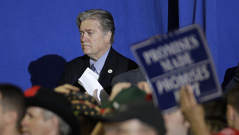 Hasan Minhaj roasts Steve Bannon with Nazi pun