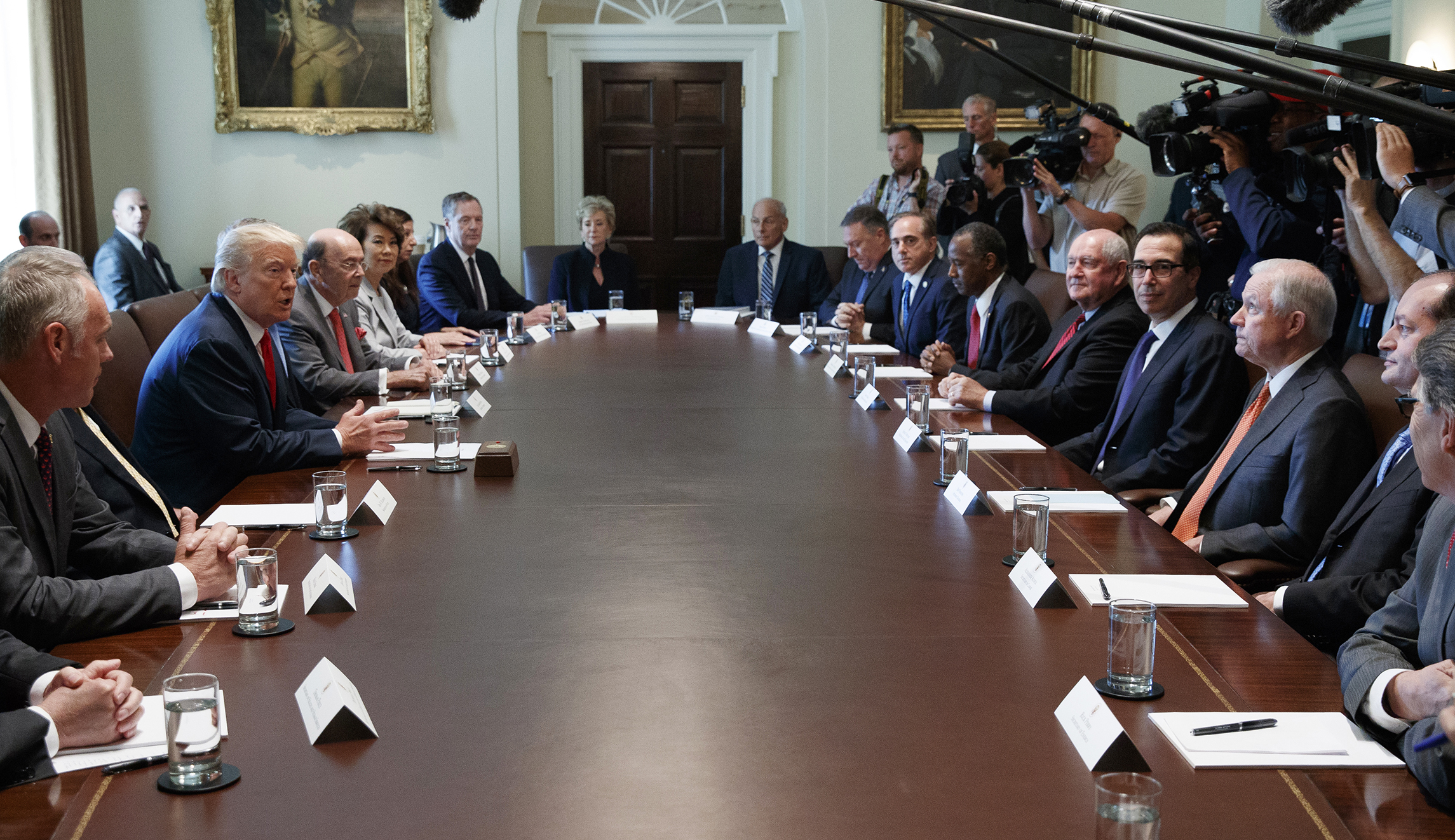 Trump, Sessions cross paths at White House