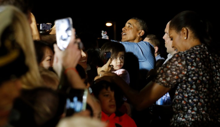 In the footage, Obama can reportedly be heard singing along to their rendition of 