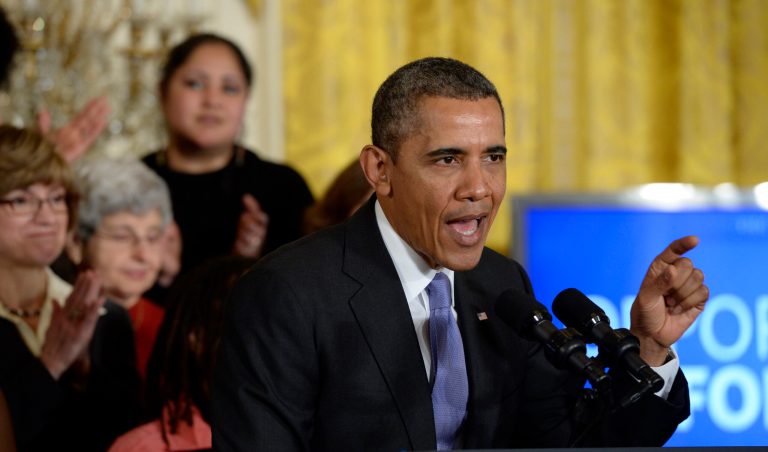 President Obama speaks in the East Room of the White House in Washington on Tuesday during an event marking Equal Pay Day. (AP Photo/Susan Walsh)