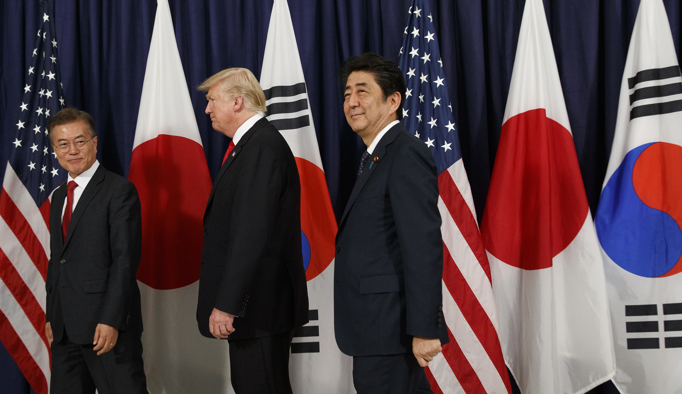 Trump, Japan and South Korea agree to up pressure on North Korea