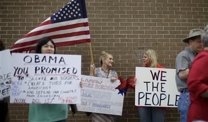 Immigration protesters in Texas. AP Photo