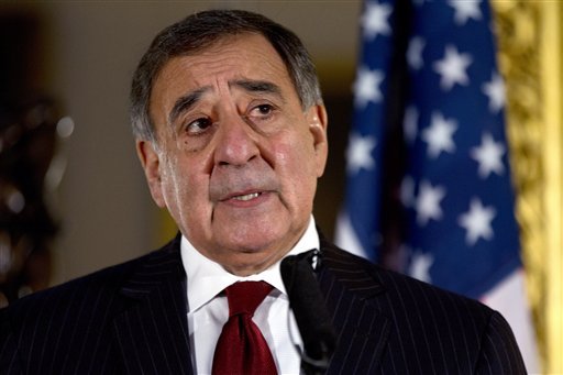 U.S. Defense Secretary Leon Panetta speaks to the media during a news conference with the Secretary of State for Defense Philip Hammond, not pictured, at Lancaster House in London on Saturday, Jan. 19, 2013.  Britain's defense minister says it appears the hostage situation in Algeria has come to an end and resulted in further loss of life. Philip Hammond calls the loss of life appalling and unacceptable. He says 