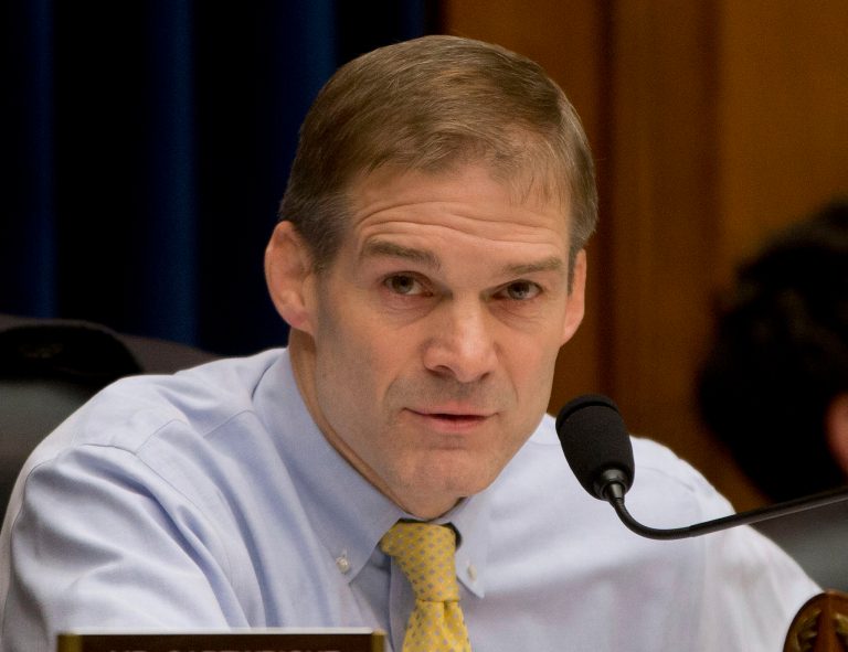 Rep. Jim Jordan, R-Ohio presides over a subcommittee hearing on Capitol Hill in Washington, Thursday, Feb. 6, 2014, to investigate the Justice Department's investigation into the IRS abuse scandal. (AP Photo/Pablo Martinez Monsivais)