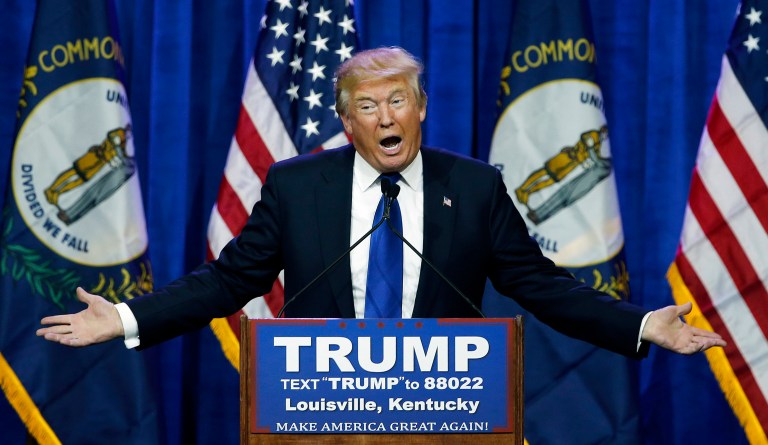 Donald Trump appoined a new top communications official Monday. (AP Photo/John Bazemore)