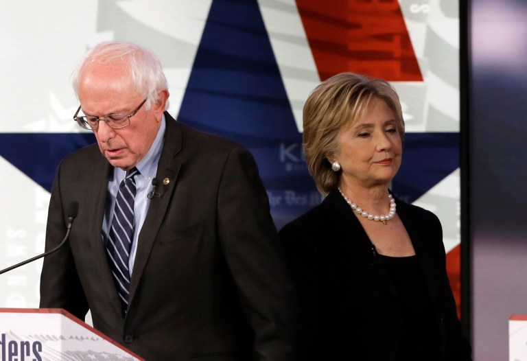 Clinton is finding that she can ding Sanders the hardest on his expensive policy proposals. (AP Photo/Charlie Neibergall)