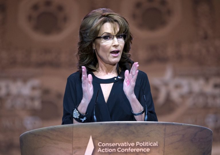 Former Alaska Gov. Sarah Palin has for the second time this week penned an article calling for the impeachment of President Obama, offering yet another reason for why a growing majority of Americans say she needs to stop talking. (AP Photo/Cliff Owen)