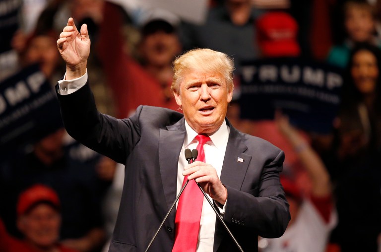 The Trump campaign said its $25 million TV campaign for the final seven days will also cover Colorado, Florida, Iowa, Maine, North Carolina, Ohio, Wisconsin, Virginia, Nevada, and New Hampshire. (AP Photo/Sue Ogrocki)