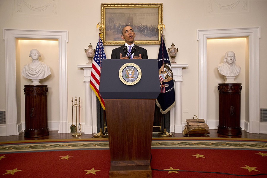 Obama touts ‘strong American diplomacy’ in Iran announcement