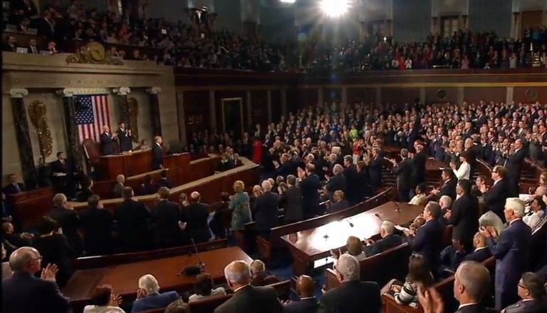 Trump said it in his prepared remarks during his first address to Congress. (Courtesy: screengrab)