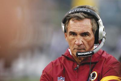 Coach Mike Shanahan and the Redskins went from six wins a year ago to five wins this season but maintain they are improving.
