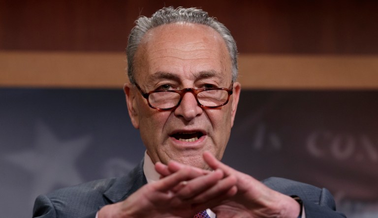 "President Trump's pattern continues: Tough talk on China, but weaker action than anyone could ever imagine," Schumer said. (AP Photo/J. Scott Applewhite)