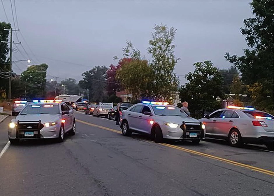 Connecticut police officers ambushed from behind, with over 80 rounds fired