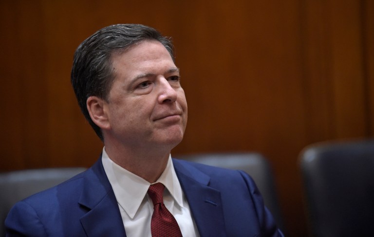 FBI Director James Comey met with members of the Senate Intelligence Committee for nearly three hours Friday. (AP Photo/Susan Walsh, Pool)