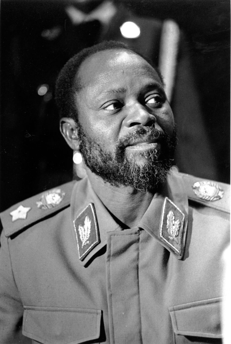   FOR STORY TO MOVE: This 1984 file photo shows the late Mozambican president Samora Machel. South African police said Wednesday Dec. 12, 2012 theyâve opened a new investigation into the 1986 airplane crash that killed Mozambiqueâs Marxist president Machel, an incident that many have blamed the former apartheid government. (AP Photo/Mark Peters-FILE)  