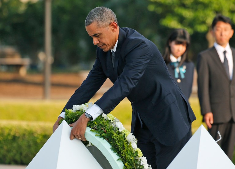 Earlier this year when President Obama visited Hiroshima, the site where the U.S. dropped a nuclear bomb 71 years ago on Saturday, the president said leaders must have the courage to pursue a world without nuclear weapons. (AP Photo/Shuji Kajiyama)