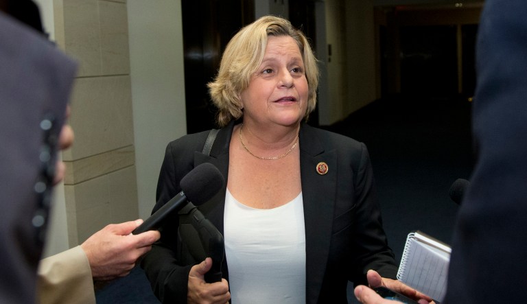 Rep. Ileana Ros-Lehtinen, R-Fla., talks to media on Capitol Hill. (AP Photo/Carolyn Kaster)