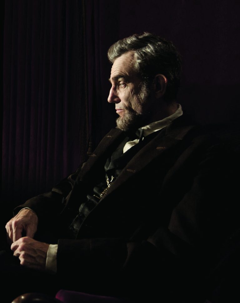 Daniel Day-Lewis portraying Abraham Lincoln in the film 