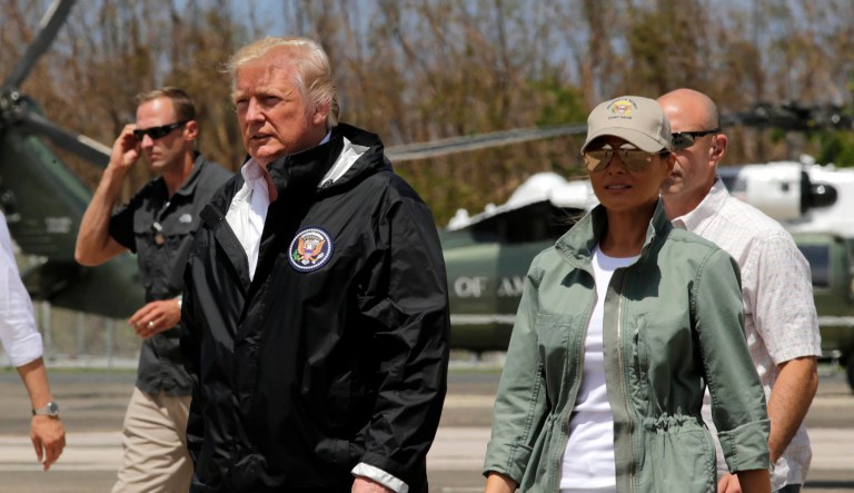 Trump reached a 64 percent approval rating for responding to Hurricane's Harvey and Irma in mid-September, but now only 44 percent of Americans approve of his response to hurricanes. (AP Photo/Ramon Espinosa)