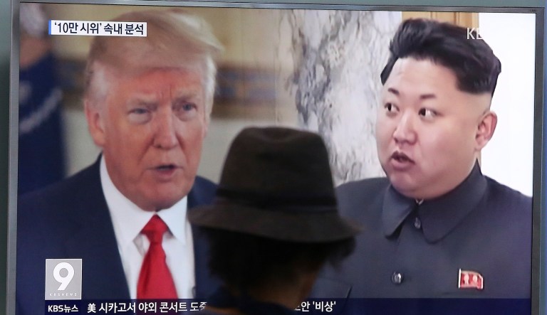 North Korea has announced a detailed plan to launch a salvo of ballistic missiles toward the U.S. Pacific territory of Guam, a major military hub and home to U.S. bombers. (AP Photo/Ahn Young-joon)