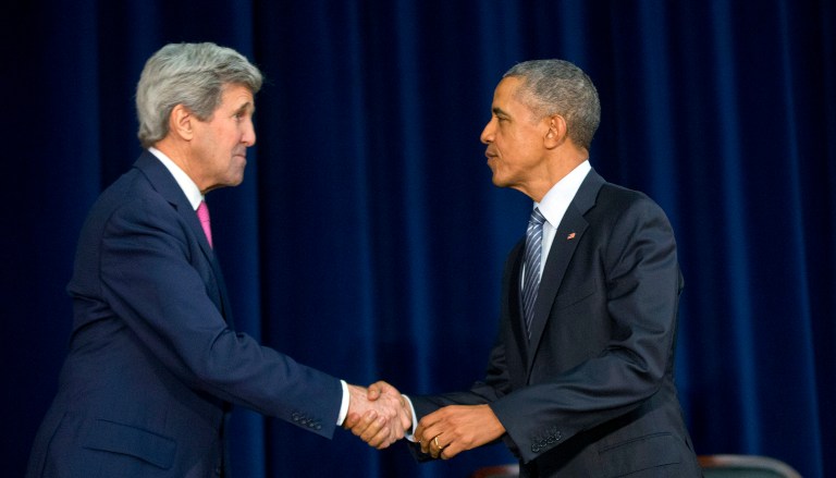 Secretary of State John Kerry predicted Wednesday night that President Obama would be seen as one of the most 