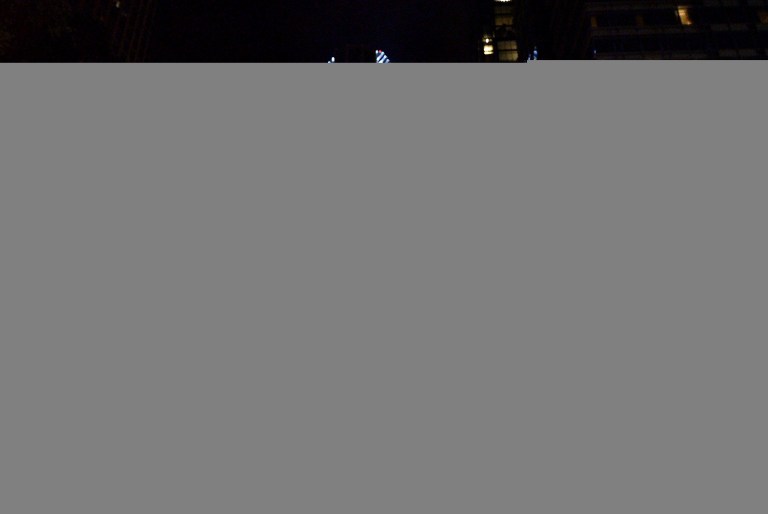 On Thursday night, only faith leaders were seen leading prayers near the EpiCentre. (Jeff Siner/The Charlotte Observer via AP)