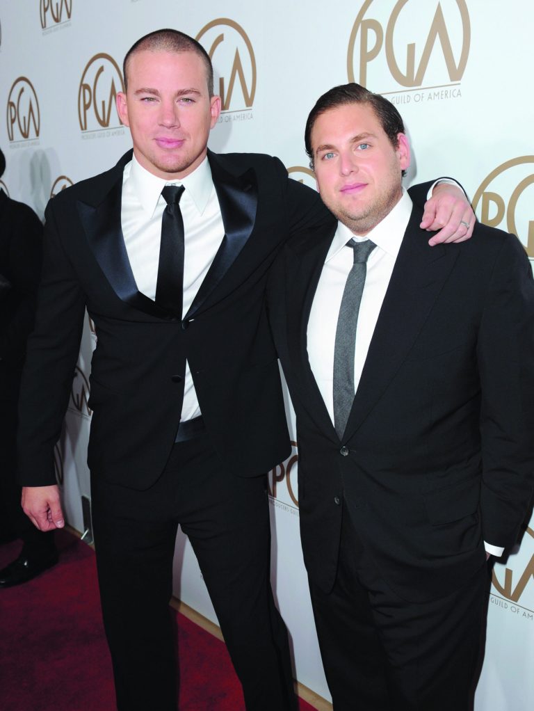 IMAGE DISTRIBUTED FOR THE PRODUCERS GUILD - Channing Tatum, left, and Jonah Hill arrive at the 24th Annual Producers Guild (PGA) Awards at the Beverly Hilton Hotel on Saturday Jan. 26, 2013, in Beverly Hills, Calif. (Photo by Jordan Strauss/Invision for The Producers Guild/AP Images)