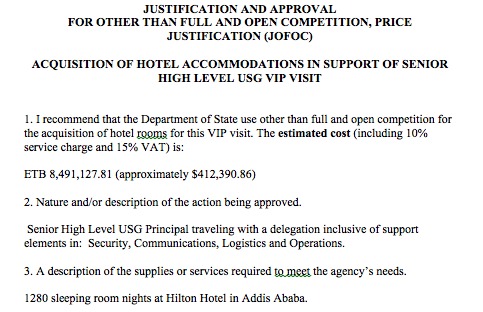 Hotel for President Obama’s Ethiopia Visit Cost $412K