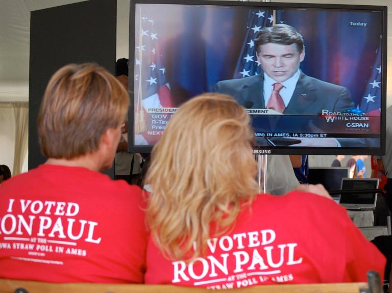 Perry speech broadcast at straw poll