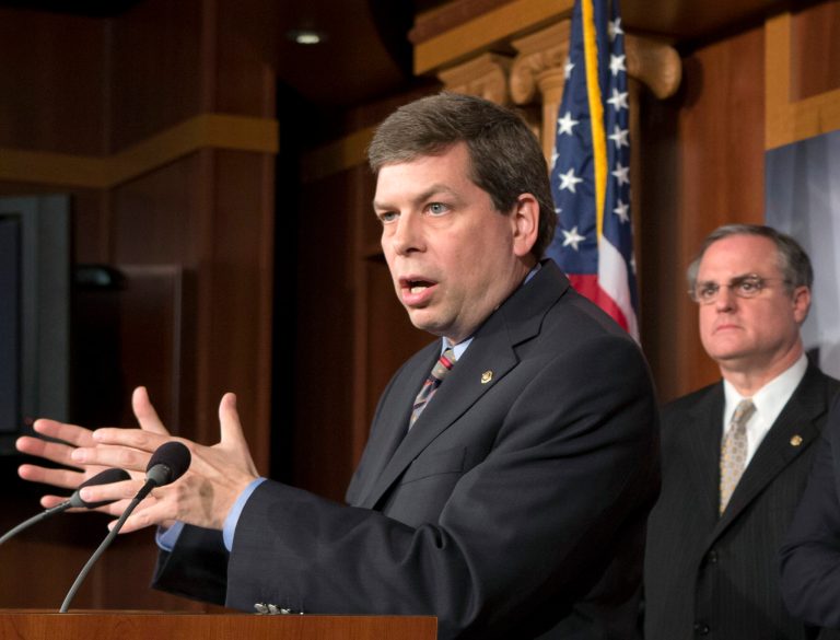 Sens. Mark Begich, D-Alaska, and Mark Pryor, D-Ark., are among Senate Democrats facing re-election next year in states that supported Mitt Romney's presidential bid promised to defend Obamacare during the upcoming budget fight by voting against any measure that defunds the health care law. (AP Photo/J. Scott Applewhite, File)