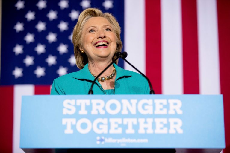 Clinton campaign tries to spin the latest bombshell. (AP Photo/Andrew Harnik)