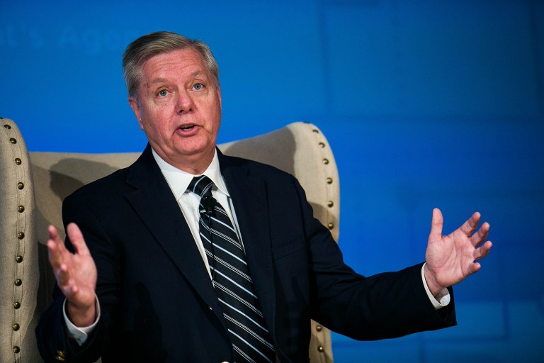 Sen. Lindsey Graham told CNN's Jim Sciutto that of the 100 sitting senators, 99 of them disagree with Trump on the issue of election hacking. (Graeme Jennings/Examiner)