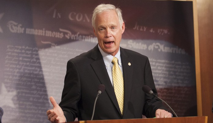 Sen. Ron Johnson, R-Wis., said "Let's be honest, getting Democrats unanimously to fund Obamacare is not a real heavy lift in exchange for pretty minor additional flexibility on what's already part of the law." (Zach Gibson/Bloomberg)