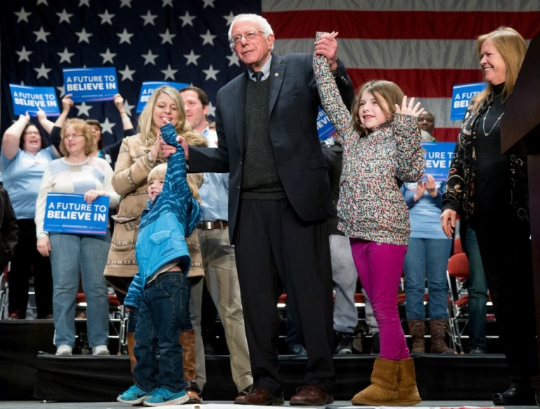 Considered a hometown favorite because of the closeness of Vermont and New Hampshire, Bernie Sanders now leads Hillary Clinton 50-41, according to a new Suffolk University poll. (AP Photo)