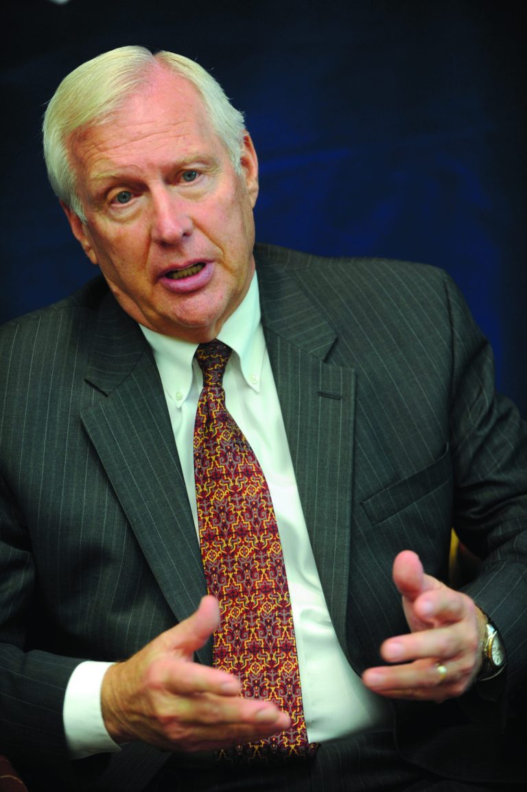 Penn State president Rodney Erickson speaks during an interview with the Centre Daily Times in State College, Pa. on Monday, July 23, 2012. The NCAA crippled Penn State football for years to come and practically tore Joe Paterno's name out of the record books Monday, erasing 14 years of victories and imposing an unprecedented $60 million fine and other punishment over the child sexual abuse scandal. (AP Photo/Centre Daily Times, Christopher Weddle) MANDATORY CREDIT; MAGS OUT