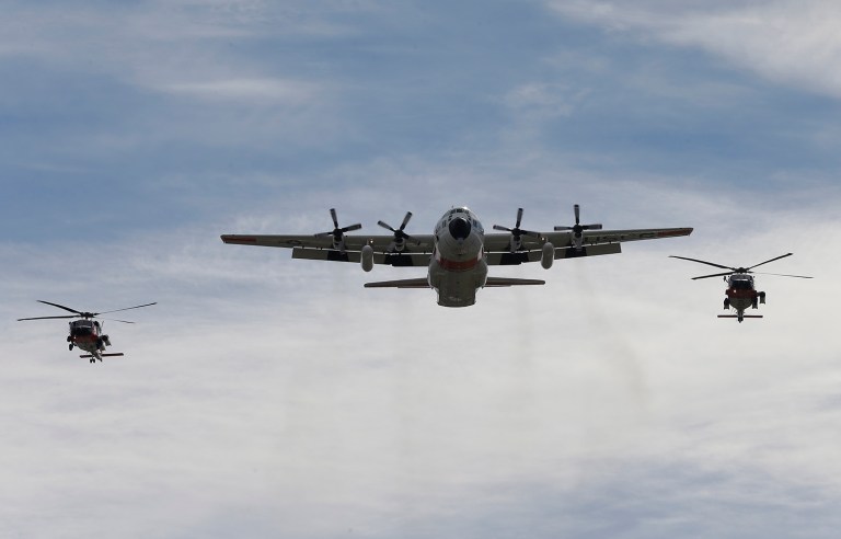 The Coast Guard is scheduled to conduct a commemorative flyover of the District on Friday at 1 p.m., weather permitting, according to a Coast Guard release. (AP Photo/Chris O'Meara)