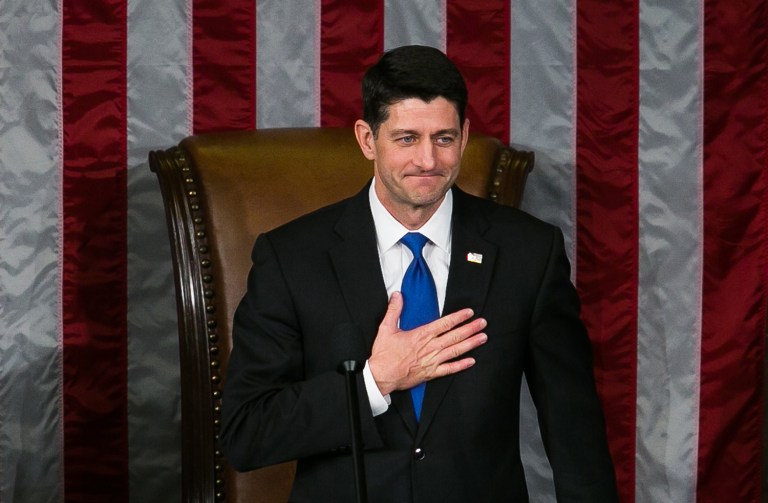 House Speaker Paul Ryan is sworn in after being re-elected as speaker of the House earning the vote of all but one House Republican. (Graeme Jennings/Examiner)