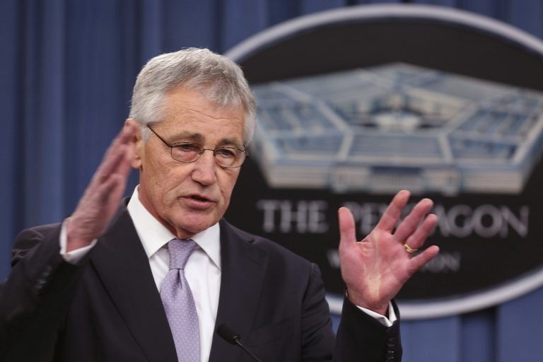 Defense Secretary Chuck Hagel answers reporters' questions during a news conference at the Pentagon January 24, 2014.  (Getty Images/Chip Somodevilla)