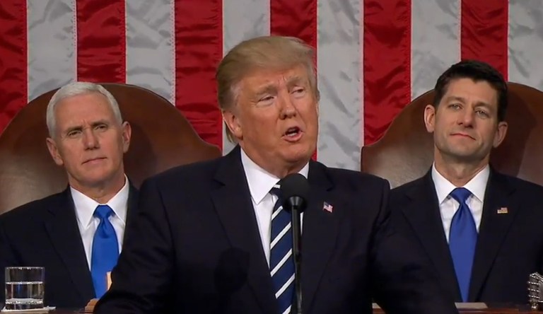 Trump's first prepared speech to a joint session of Congress touched on numerous topics. (Courtesy: screengrab)