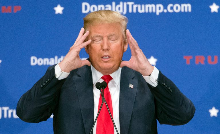 Republican presidential candidate Donald Trump now has twice the level of support that his closest rival has in a new nationwide report. (AP Photo/John Minchillo)