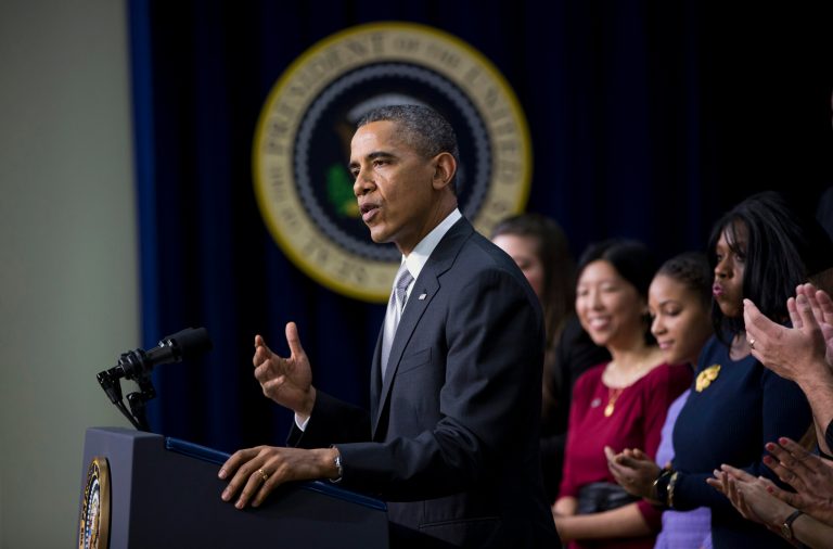 President Obama speaks about the rollout of the Affordable Care Act, known as Obamacare, in the Eisenhower Executive Office Building in Washington on Tuesday. (AP Photo/ Evan Vucci)