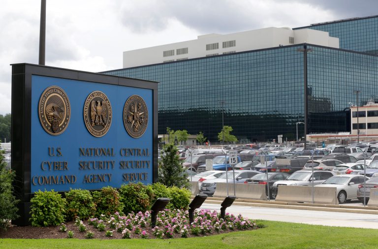 A sign outside the National Security Agency (NSA) campus in Fort Meade, Md. (AP/Patrick Semansky)