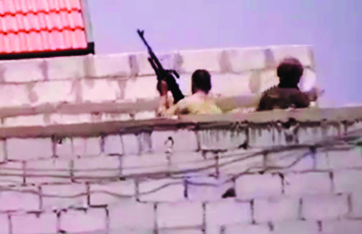 This image made from amateur video released by the Ugarit News and accessed Tuesday, July 31, 2012, purports to show Syrian government forces in Damascus, Syria. (AP Photo/Ugarit News via AP video) THE ASSOCIATED PRESS IS UNABLE TO INDEPENDENTLY VERIFY THE AUTHENTICITY, CONTENT, LOCATION OR DATE OF THIS HANDOUT PHOTO