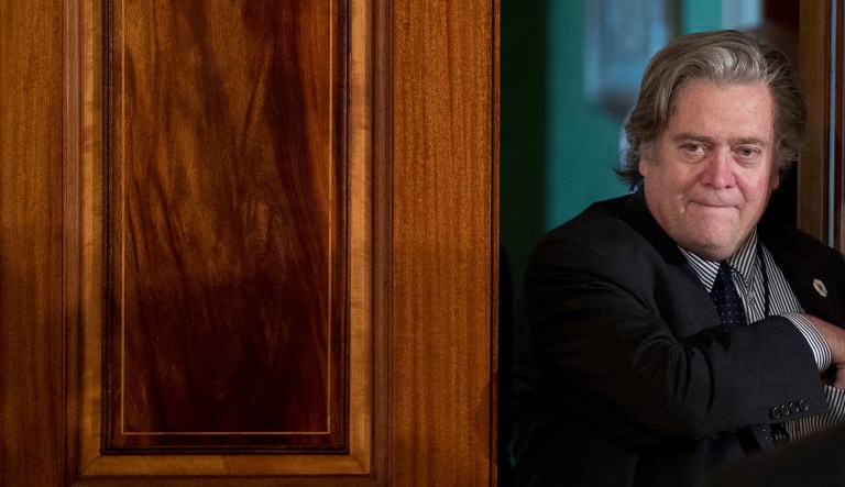 Former White House senior adviser Steve Bannon has announced new plans to harness the power behind such movements as the Women's March to launch his own foundation or nonprofit in the near future. (AP Photo/Andrew Harnik)