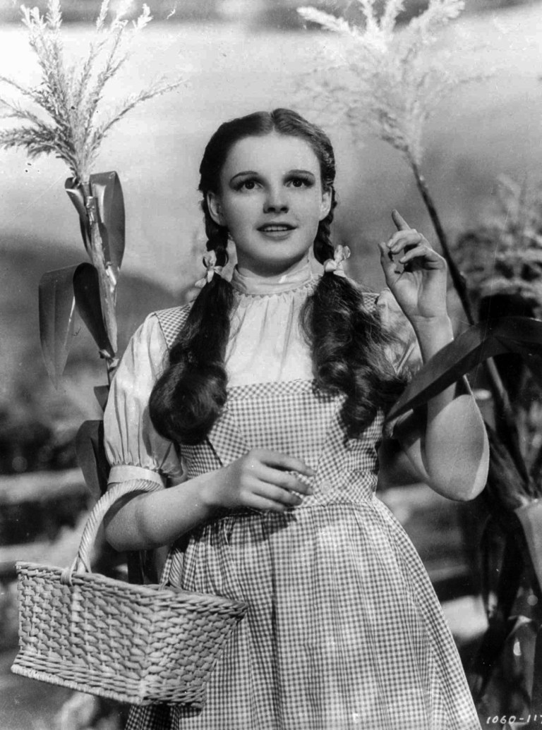 FILE - In this 1939 file photo originally released by Warner Bros., Judy Garland portrays Dorothy in a scene from 