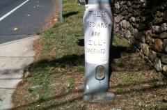 Montgomery County traffic islands blow tires, draw protests
