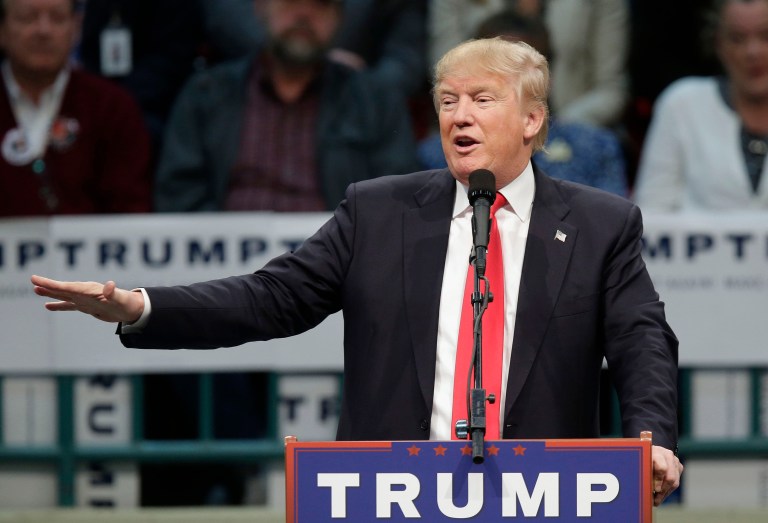 Super PACs have often set their sights on GOP front-runner Donald Trump. (AP Photo/Gerry Broome)