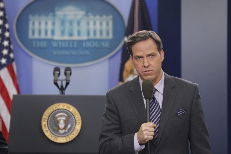 Jake Tapper of ABC News is pictured before President Barack Obama makes a statement to reporters about the suspicious packages found on U.S. bound planes in the James Brady Press Briefing Room at the White House in Washington, Friday, Oct. 29, 2010. (AP Photo/Charles Dharapak)