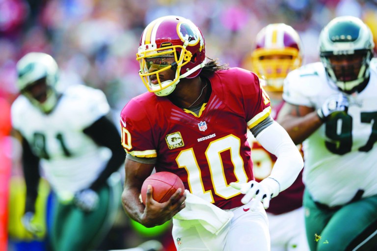 Alex Brandon/AP
Redskins quarterback Robert Griffin III grew up in Texas and attended Baylor University, about 100 miles away from Dallas.